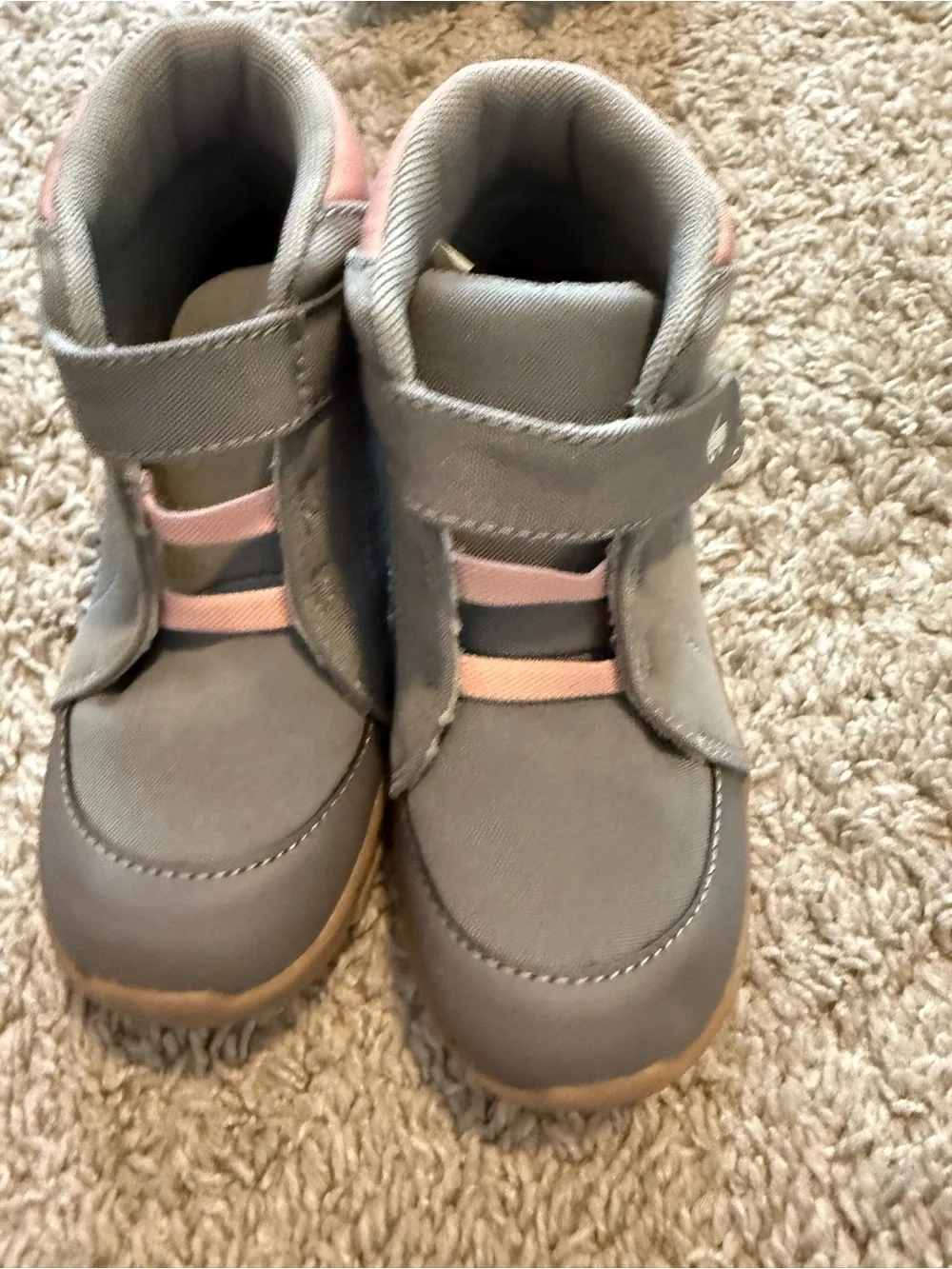 See Kai Run Kids Gray and Pink High-Top Sneakers 12 toddler NWOT